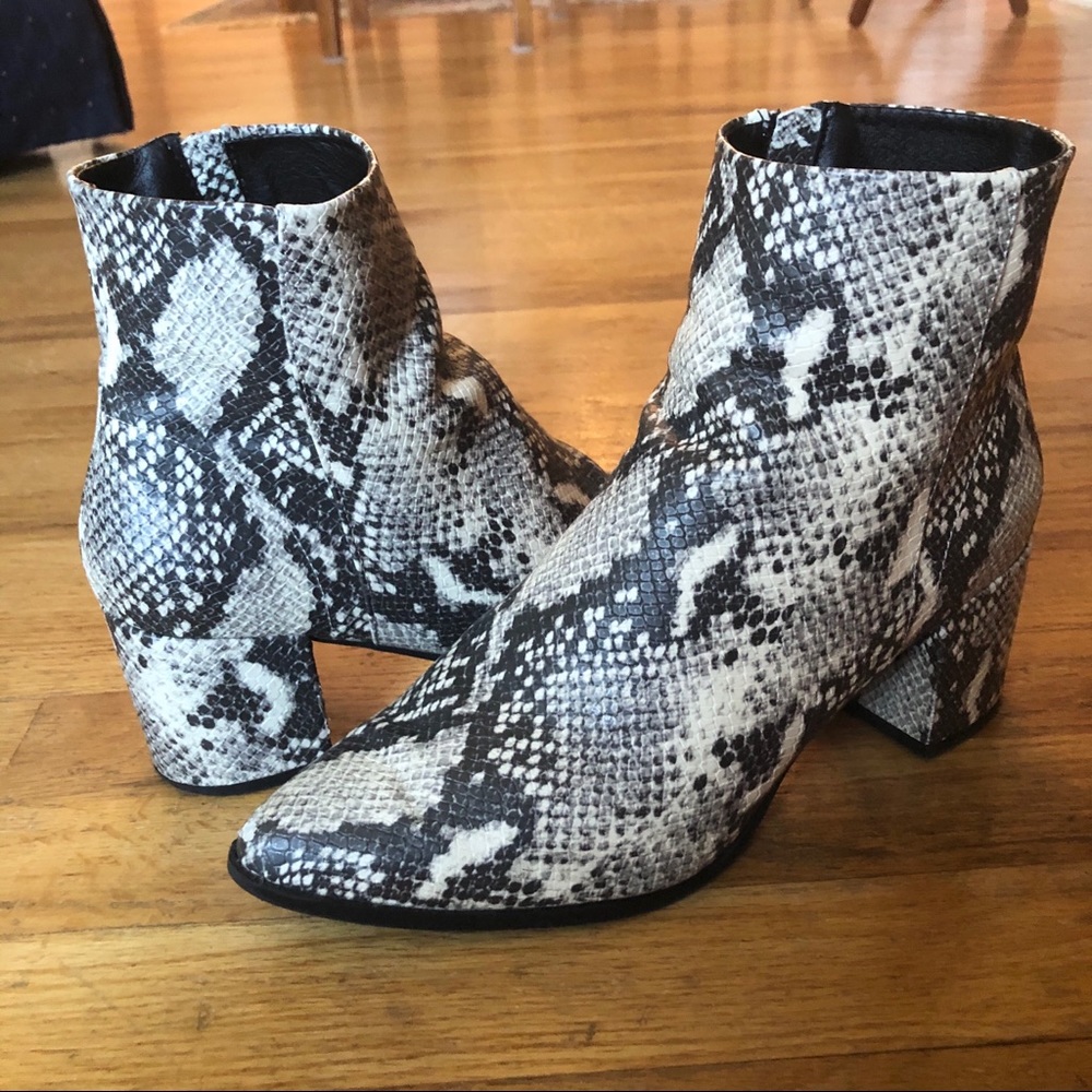 Madden Girl Dafnii Snake Print Heeled Ankle Boot